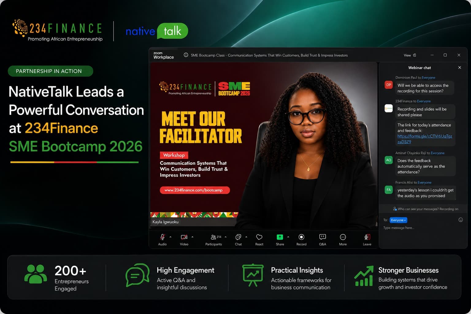 NativeTalk Joins 234Finance SME Bootcamp 2026 to Help African Businesses Build Investor-Ready Communication Systems